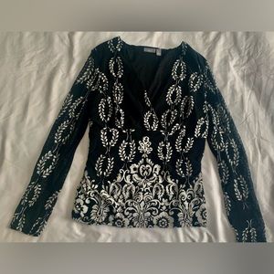 Silk like long sleeve dressy top
